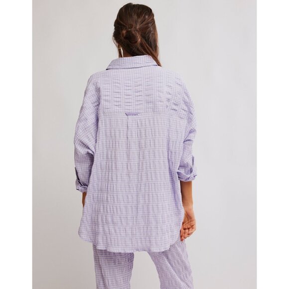 FREE PEOPLE Cloud Ten Sleep Shirt / Lilac Combo - Picture 3 of 6